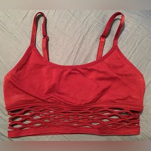 Victoria’s Secret Pink Sports Bra, maroon, size S, with netted lower half